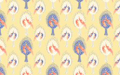 2 Birds Pattern Yellow BG Seamless