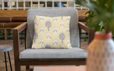 2 Birds Pattern Yellow BG Seamless on Throw Pillow