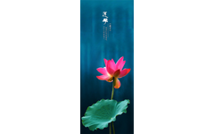 Lotus Flowers with Blue Watercolor