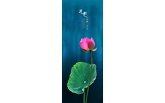 Lotus Flowers with Blue Watercolor