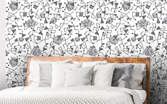 Abstract Geometrical Nodes White BG Seamless