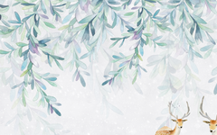 Bluish and Purple Hue Leaves Backdrop