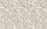 Continuous Gray Leaves Pattern Cream BG Seamless