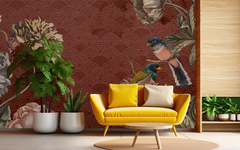 Burgundy Seigaiha Garden