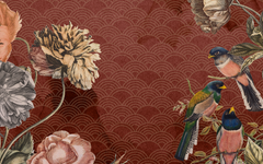 Burgundy Seigaiha Garden