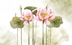 2 Watercolor Flowers