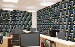 Geo Polygon Black BG Seamless