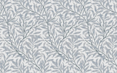 Gray Stemmed Leaves Light Gray BG Seamless