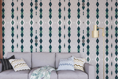 Green Diamond Pattern Gray BG Seamless