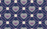 Heart Patterns Blue BG Seamless