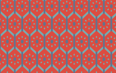 Hexagon and Oblong Patterns Red BG Seamless