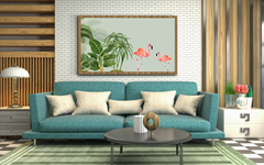 Leaves and Flamingos