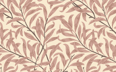Long Stemmed Brown Leaves Pattern Cream BG Seamless