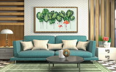 Monstera and Flamingos