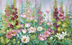 Pink And Burgundy Mini Flowers on Throw Pillow