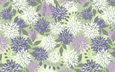 Purple and White Leaves Mint Green BG Seamless