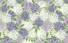 Purple and White Leaves Mint Green BG Seamless