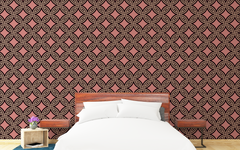 Round Chain Link Pattern Rose Pink BG Seamless