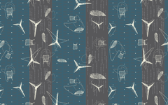 Sea Creatures Like Patterns Teal Gray BG Seamless