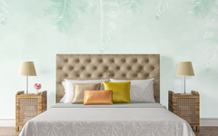 Silhouette of Light Green Tropical Leaves