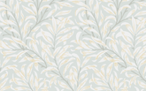 White Leaves Pattern Gray BG Seamless