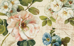 Les Jardin Botanical Art on Throw Pillow