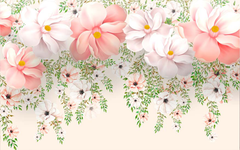 3D Flower Photos In Hand-Painted Watercolor on Throw Pillow