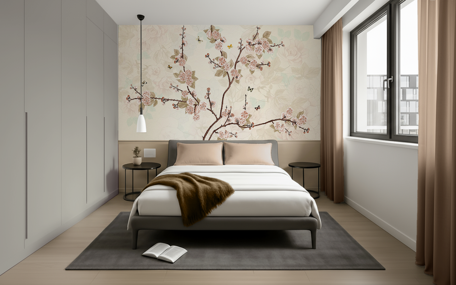 Flowers With Butterfly And Shadow Of Tree