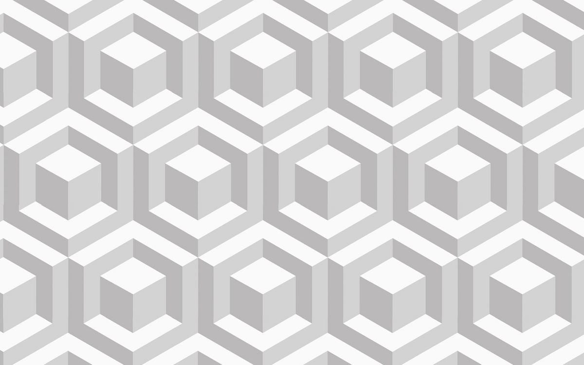 3D Cubic Pattern Light Gray BG Seamless