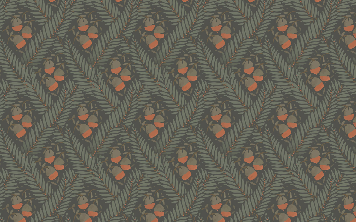 3 Small Buds Pattern Green BG Seamless