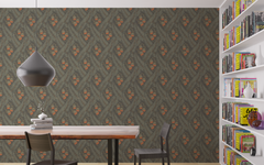 3 Small Buds Pattern Green BG Seamless