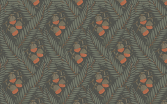 3 Small Buds Pattern Green BG Seamless
