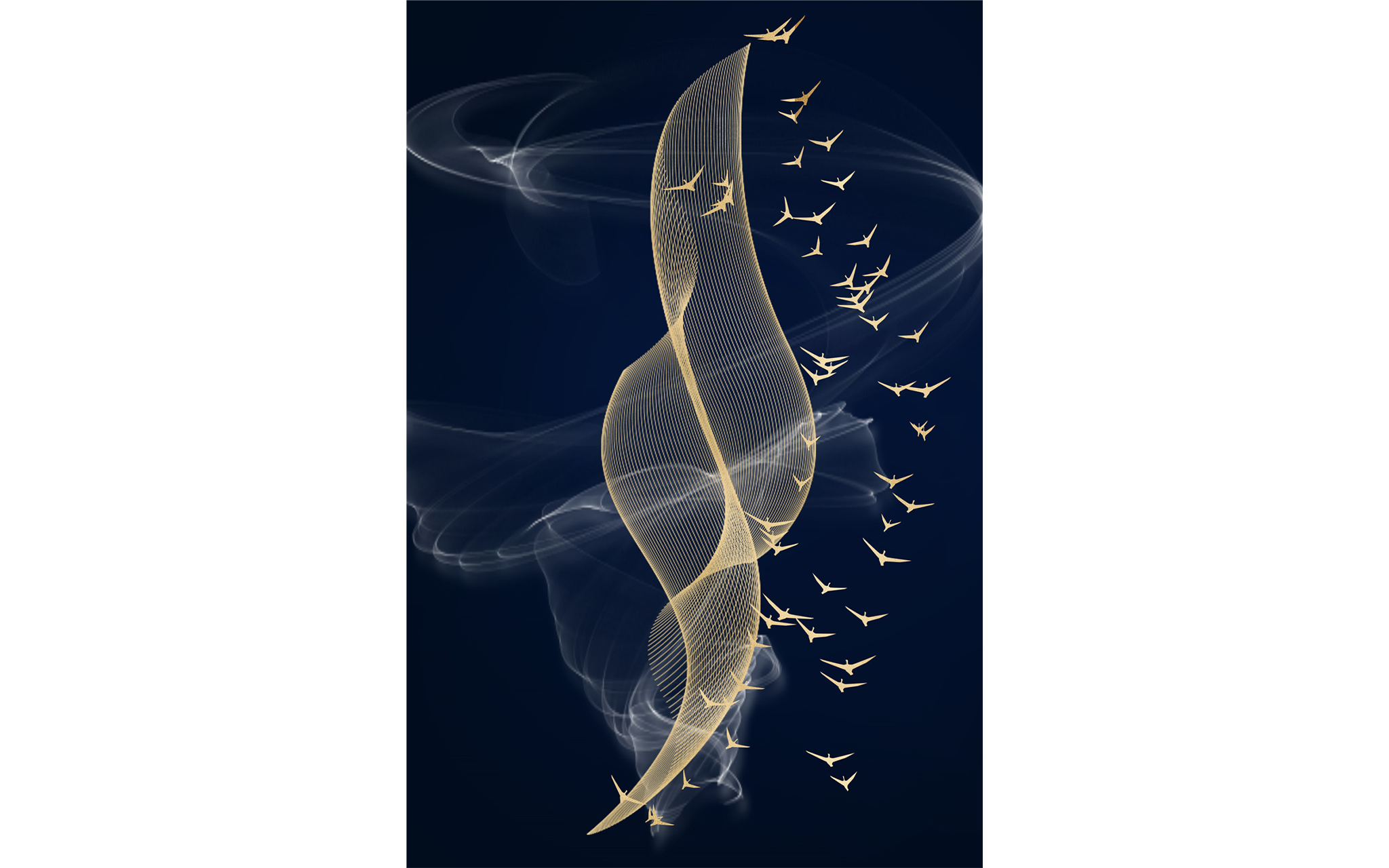 Flock of Gold Birds