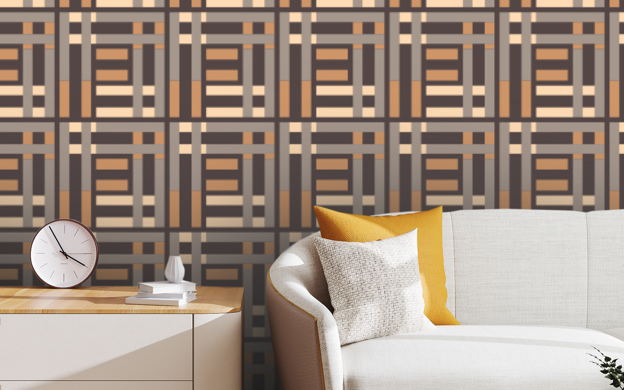 Abstract Bar Patterns Brown BG Seamless
