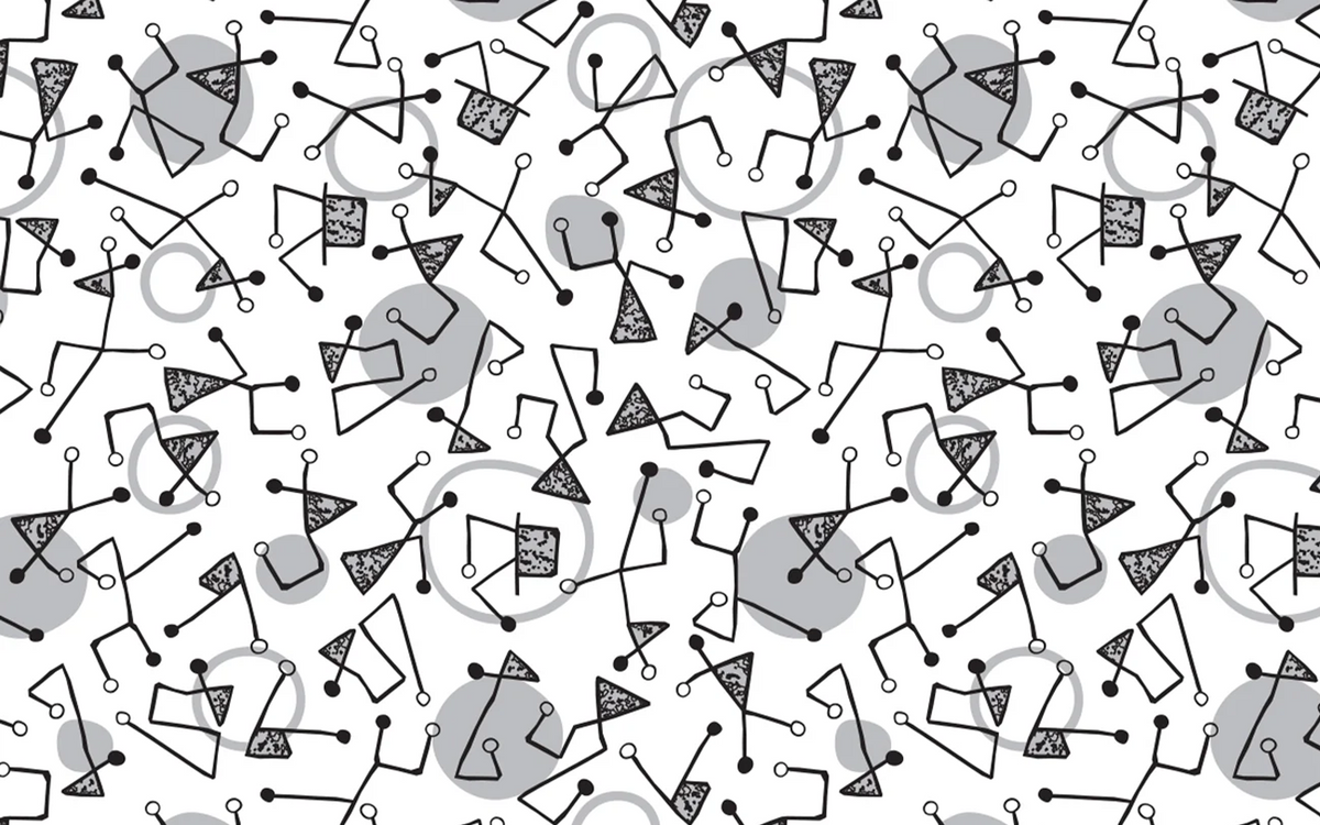 Abstract Geometrical Nodes White BG Seamless