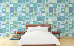 Abstract Leaves Pattern Green BG Seamless