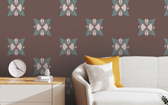 Abstract Star Like Pattern Brown BG Seamless