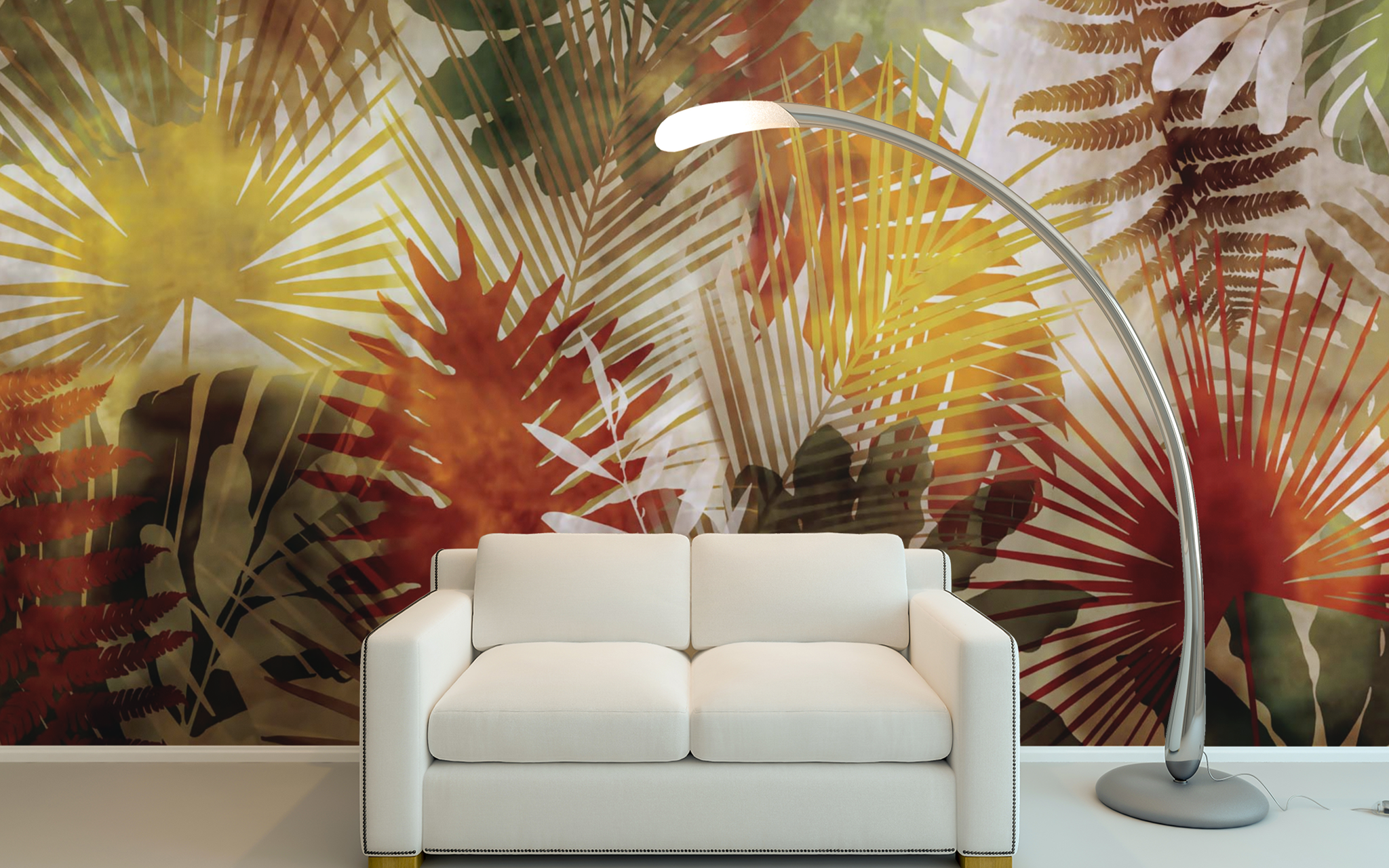 Autumn Leaves in Yellow Gradient