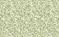 Continuous Long Stemmed Plants Green BG Seamless