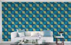 Cross-like Pattern Blue BG Seamless
