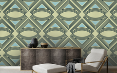 Curved Triangle Pattern Light Blue BG Seamless