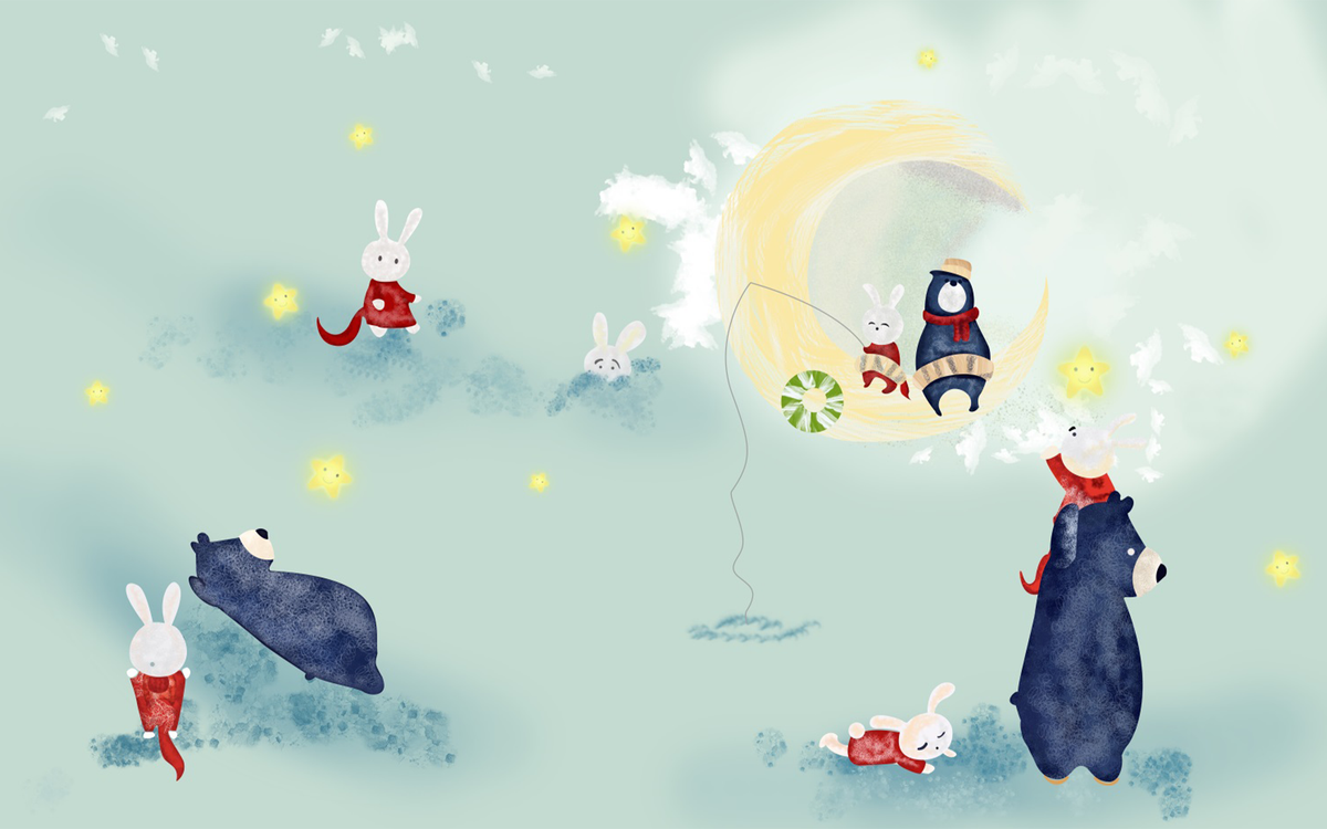 Bunnies and Bear in Dream Mode