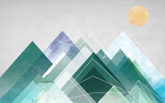 Geometric Sun and Mountain