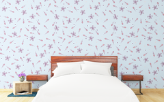 Flower Patterns Light Blue BG Seamless