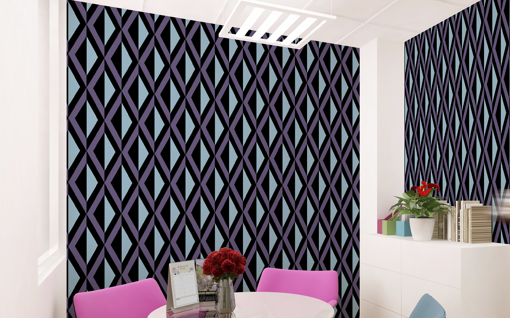 Geo Diamond Blue BG Seamless