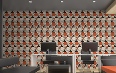 Geo Triangle Orange BG Seamless