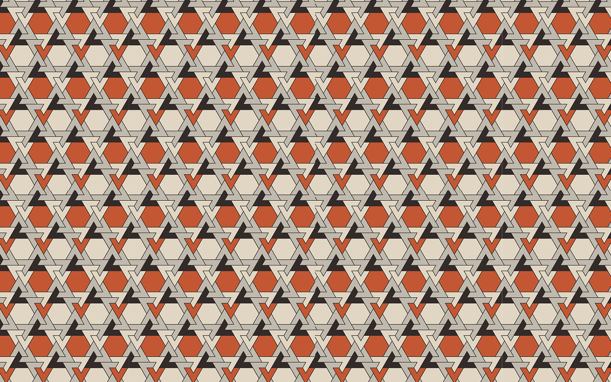 Geo Triangle Orange BG Seamless