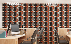 Geo Polygon Orange BG Seamless