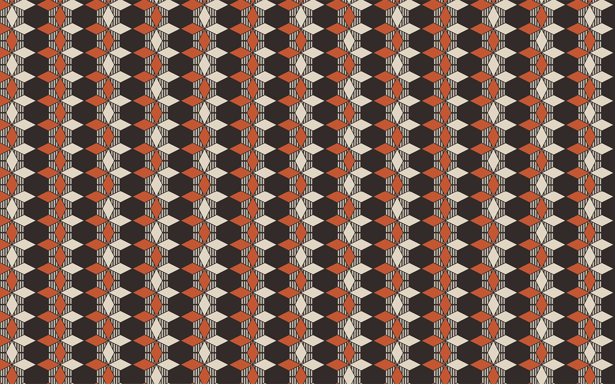 Geo Polygon Orange BG Seamless