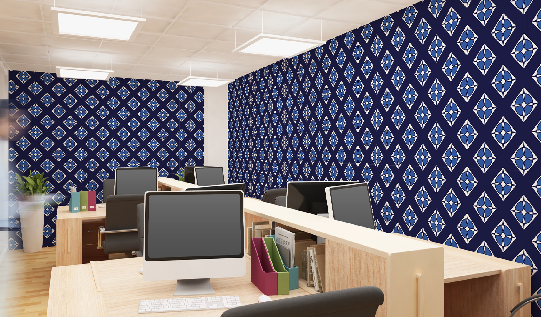 Geometric Pattern Blue BG